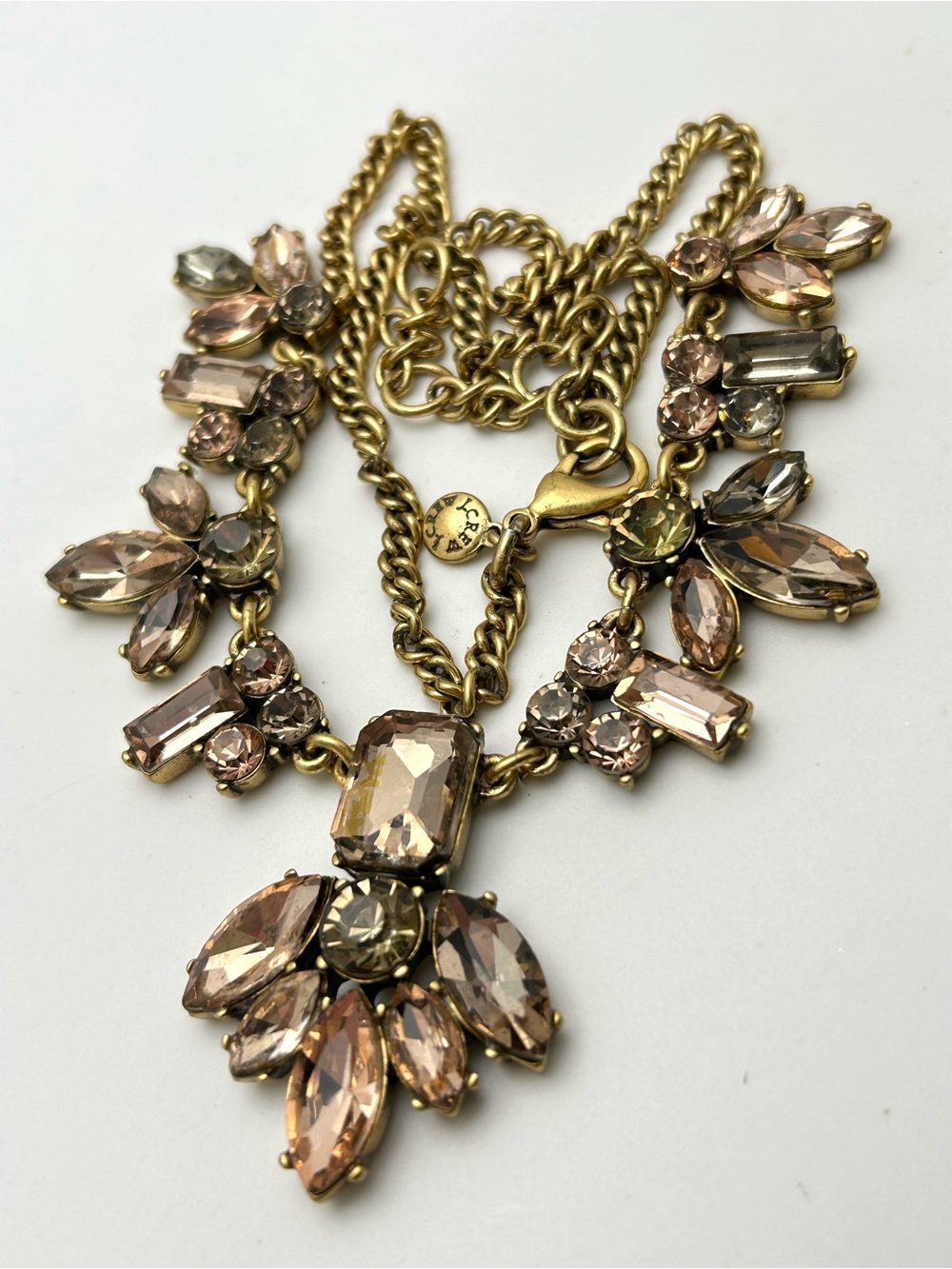 J. Crew Blush Peach Jeweled Necklace